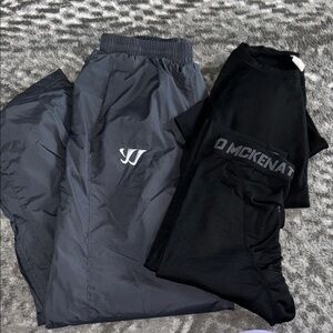 Lacrosse Warm Gear Lot: Lined Warrior Wind Pants & Base Layer Set LS & Tights